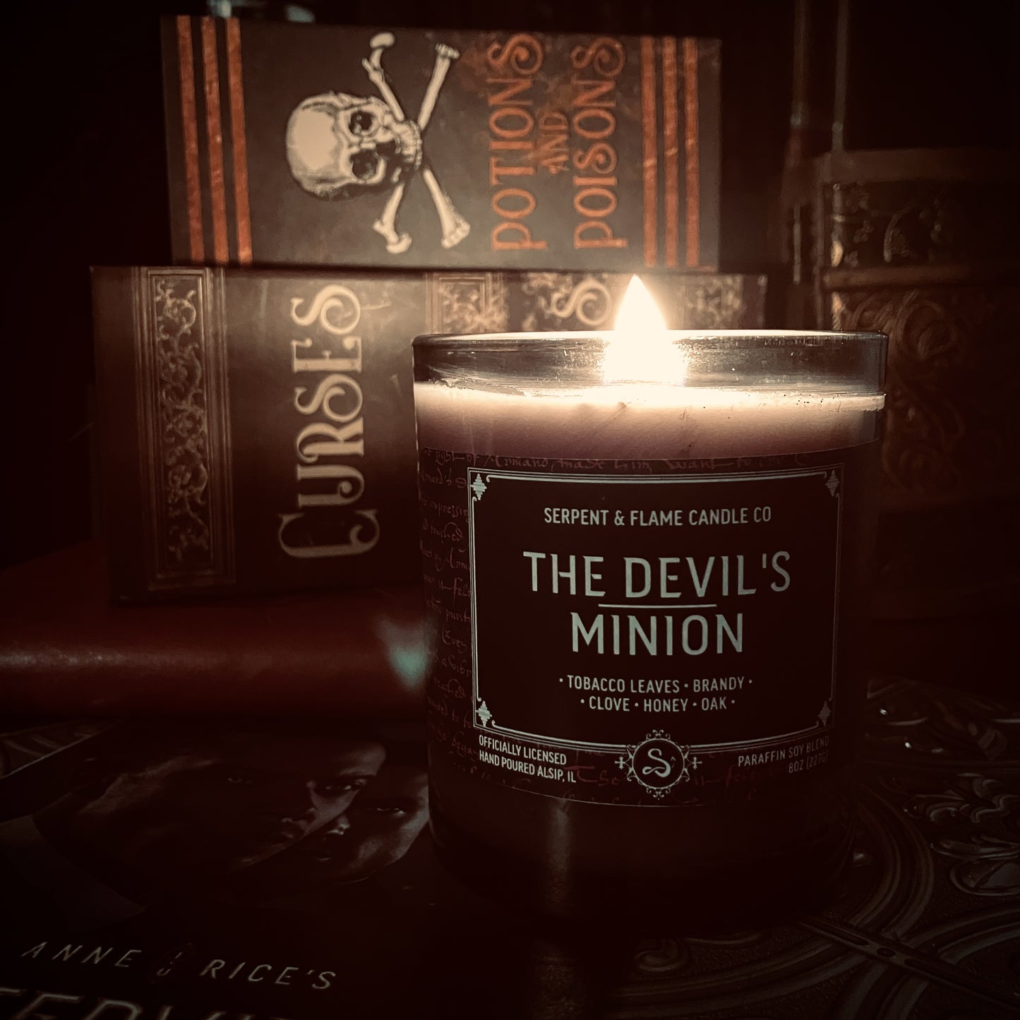 Devil's Minion Candle, Tobacco Leaf Brandy Clove